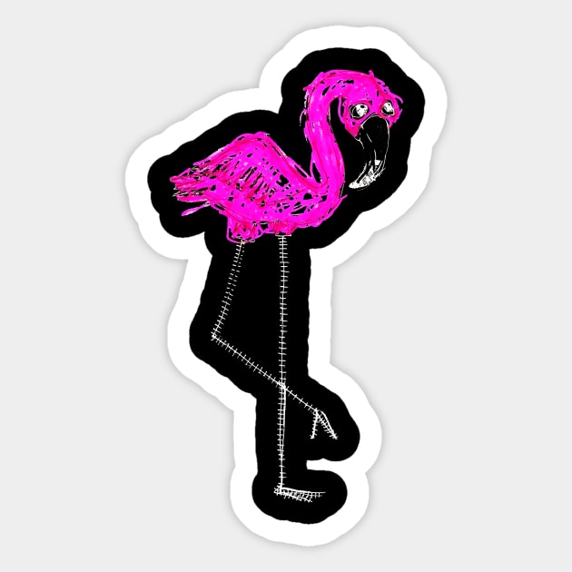 Flamingo Doodle White Sticker by Mijumi Doodles